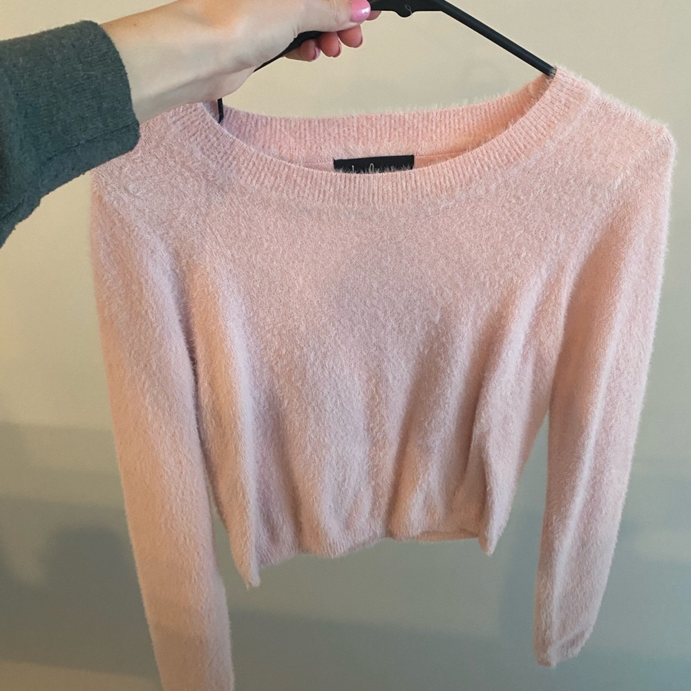 Lulus Light Pink Cropped Sweater
